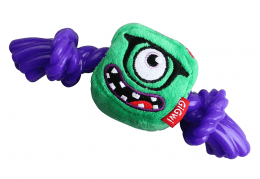 Игрушка "GiGwi" "МОНСТР" для собак, с резиновой веревкой и пищалкой, 23 см