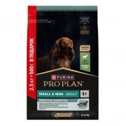 Корм Purina Pro Plan для взрослых собак мелких пород с чувствительным пищеварением, с ягненком, Sensitive digestion, 2,5 кг+500 г