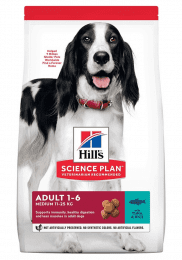 Корм Hill's Science Plan для взрослых собак средних пород для поддержания иммунитета, с тунцом и рисом, 2,5 кг