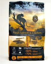 Корм AMBROSIA GRAIN FREE для стерилизованных кошек, лосось, курица, 5 кг