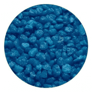 Грунт для аквариума Цветная мраморная крошка 2-5 мм Голубая (блестящая), 1 кг