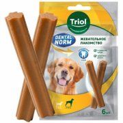 Лакомство Triol палочки жевательные для собак крупных пород, DENTAL NORM, 240 г