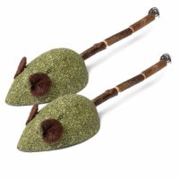 Игрушка Мышка для кошек из мататаби, NATURAL, 40/100мм
