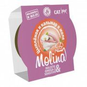 Ламистер Molina для взрослых кошек. Цыпленок и кальмар в желе, 75 г