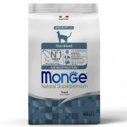 Корм сухой Monge, для стерилизованных кошек, с форелью, Cat Speciality Line Monoprotein Sterilised, 400 г