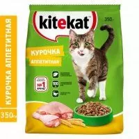 Корм Kitekat для взрослых кошек. Курочка аппетитная, 350 г
