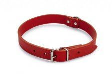Ошейник Beeztees кожаный, для собак, красный, 47-57см x 25 мм
