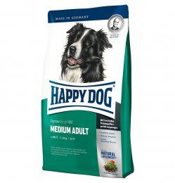 Корм Happy Dog для взрослых собак средних пород с домашней птицей, лососем, морской рыбой, ягненком, Medium Adult 24/12, 300 г