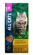 Корм сухой All Cats, для стерилизованных кошек, со вкусом курицы, 13 кг