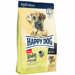 Корм Happy Dog для щенков с момента прикорма до 6 месяцев с ягненком и рисом, Baby Giant Lamb & Rice 30/16, 4 кг