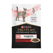 Пауч Purina Pro Plan Veterinary Diets для кошек при диабете, с говядиной, Diabetes, 85 г