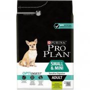 Корм Purina Pro Plan для взрослых собак мелких и карликовых пород с чувствительным пищеварением с ягненком и рисом, 3 кг