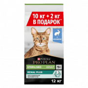 Корм Purina Pro Plan для стерилизованных и кастрированных взрослых кошек всех пород, со вкусом кролика, Sterilised, 10+2 кг