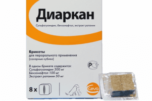 Сахарные кубики Диаркан от диареи, для собак и кошек, 1 шт
