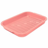Туалет Gamma, для кошек с сеткой, коралловый, Колор, 38х28х5,5 см
