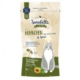 Лакомство Bosch Sanabelle Crispies with Chicken & Spinach, для взрослых кошек, с курицей и шпинатом, 55 г