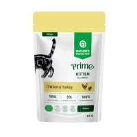 Пауч Nature's Protection, беззерновой, для котят всех пород, кусочки в соусе, курица и индейка, Prime Kitten, 85 г