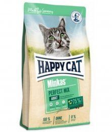 Корм Happy Cat для взрослых кошек с домашней птицей, рыбой и ягненком, Minkas Perfect Mix Geflügel, Fisch & Lamm 30/12, 10 кг