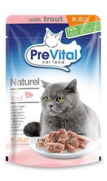 Пауч Prevital Naturel для кошек с форелью в желе, 85 г