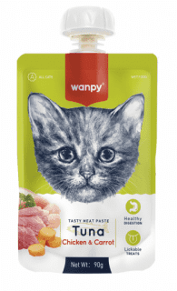 Лакомство Wanpy Cat для кошек Мясное пюре из тунца 90 г
