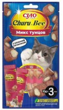 Лакомство INABA запеченые трубочки для кошек, Микс Тунцов, CIAO ЧУРУ БИ, 30 г