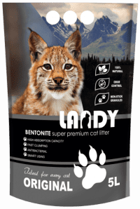 Бентонитовый комкующийся наполнитель, LANDY, 4 кг (5 л)
