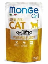 Пауч Monge Cat, для стерилизованных кошек, с курицей, Grill, 85 г
