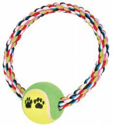 Игрушка в виде кольца с тенисным мячиком, для собаки, DENTAfun, 18 см