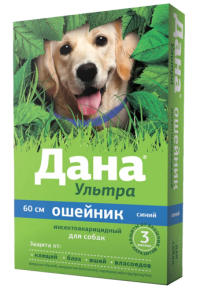 Ошейник Дана Ультра для собак от блох и клещей, синий, 60см