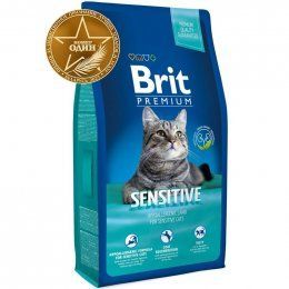 Корм Brit для кошек с чувствительным пищеварением, гипоаллергенный с ягненком, Premium Cat Sensitive, 1,5 кг