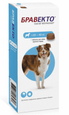 Таблетка Bravecto от блох и клещей для собак от 20 до 40 кг, 1 таблетка, 1000 мг