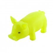 Игрушка Маленький поросёнок с пищалкой для собак, жёлтый, 9 см