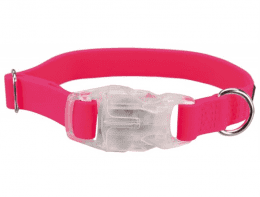 Ошейник "TRIXIE" Easy Flash для собак, светящийся, неоново-розовый, размер M–L, 35–55см