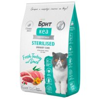 Корм Брит Кеа, для стерилизованных кошек, с индейкой и уткой, STERILISED URINARY CARE, 7 кг