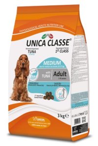 Корм Unica Classe Adult Medium для взрослых собак средних пород с чувствительной кожей, тунец, 3 кг