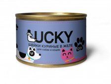 Консерва Lucky для собак и кошек, шейки куриные, 120 г