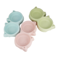 Миска Dogman двойная пластиковая Кошка, 2*300 мл