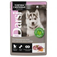 Пауч Darsi, для щенков всех пород, со вкусом телятины с морковью, 85 г