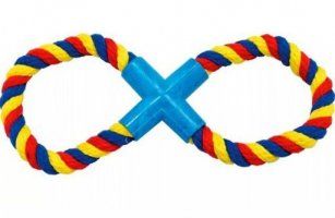 Игрушка Канат цветной, для собак, восьмерка, 30 см