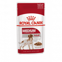 Пауч Royal Canin для взрослых собак средних пород, кусочки в соусе, MEDIUM ADULT, 140 г