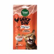 Лакомства Triol, Паштет для кошек из курицы с лососем, SNACK BAR, 40 г