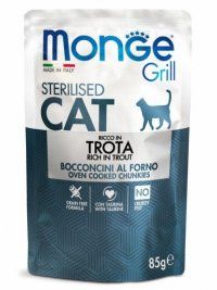 Пауч Monge Cat, для стерилизованных кошек, с форелью, Grill, 85 г