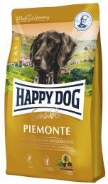 Корм Happy Dog беззерновой для собак высокой активности с чувствительным пищеварением с уткой и морской рыбой, Piemonte 23,5/14, 1 кг