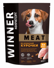 Корм Winner Meat для взрослых собак мелких пород, с курицей, 500 г