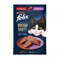 Пауч Felix Вкусный паштет для кошек, говядина и ягненок, 75 г