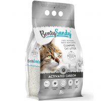Наполнитель комкующийся бентонитовый, BentySandy Activated Carbon, 5 кг (5 л) 