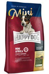 Корм Happy Dog монобелковый для собак миниатюрных пород с пищевой непереносимостью со страусом, Mini Africa 24/12, 300 г