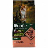Корм Monge, беззерновой для кошек, лосось, Cat BWild, 1,5 кг