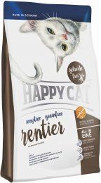 Корм Happy Cat Sensitive Grainfree Rentier беззлаковый, для кошек с чувствительным пищеварением, со скандинавским оленем, 1,4 кг
