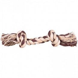 Игрушка в виде веревки с 2-мя узлами хлопковая, для собаки, DENTAfun, 40 см